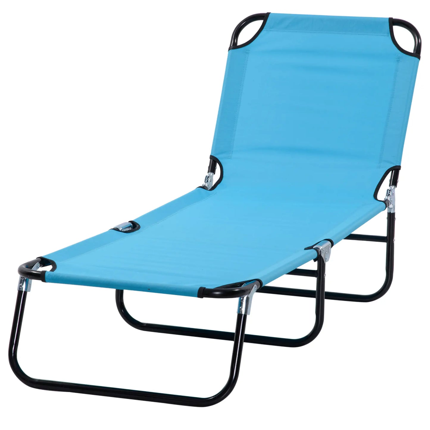 Folding Outdoor Lounge Chair – Light Blue Mesh, Portable & Breathable Design