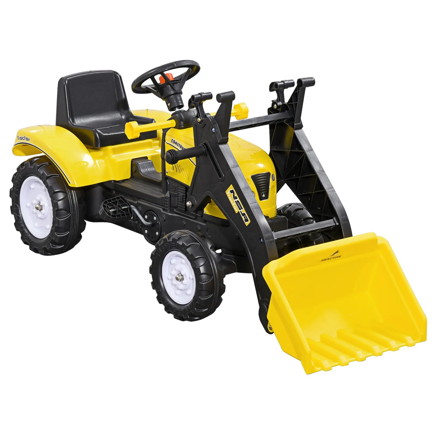 Ride on Pedal Excavator Tractor for Kids with Front Loader Digger