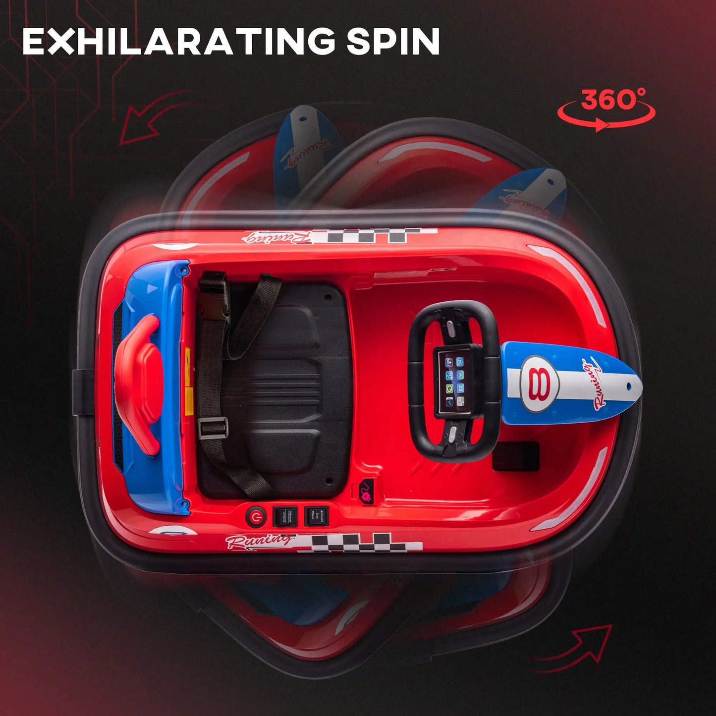 6V Battery Powered Electric Ride on Kids Bumper Car with 360° Rotation