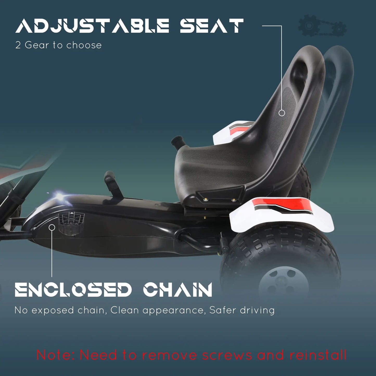 Racing Style Pedal Go Kart for Kids