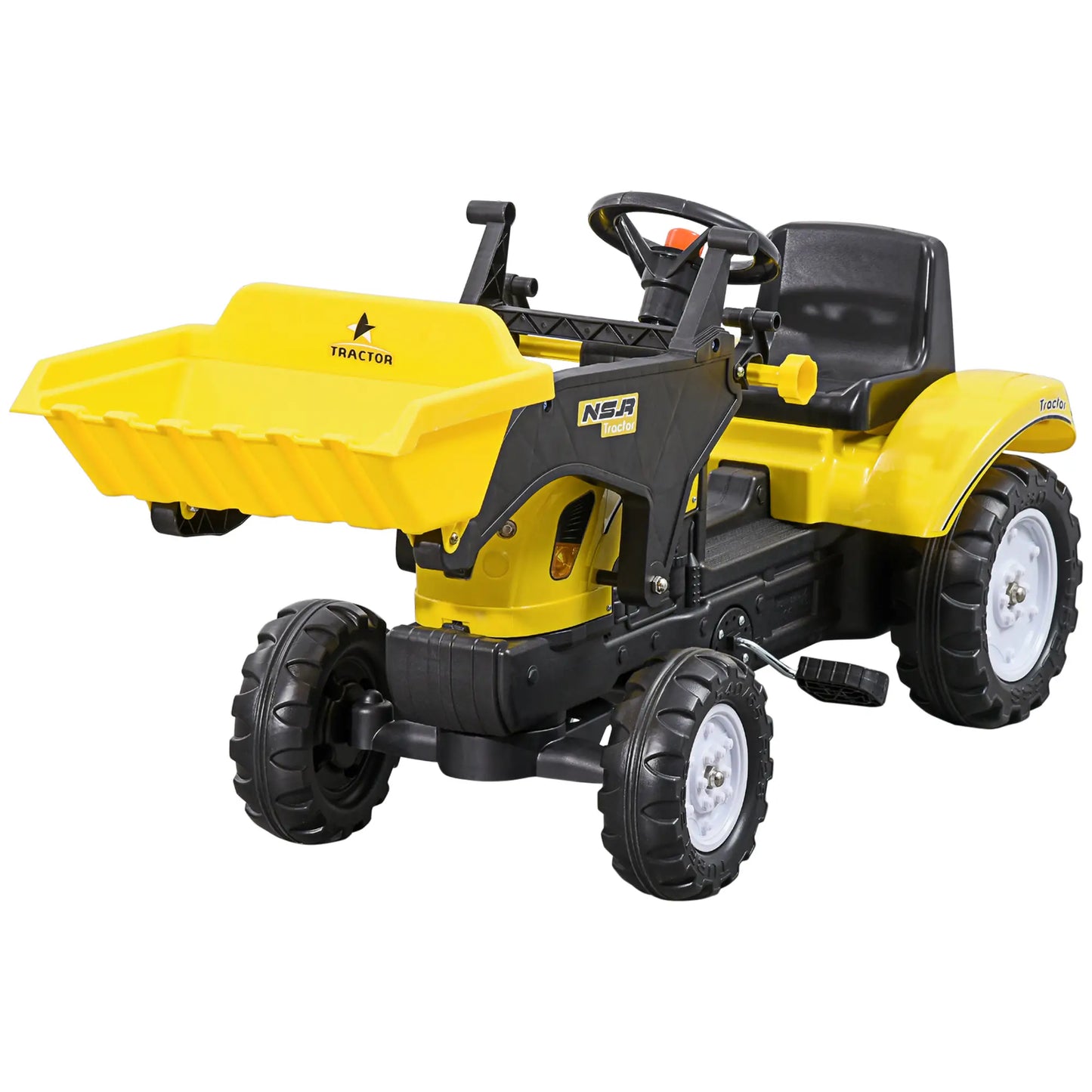 Ride on Pedal Excavator Tractor for Kids with Front Loader Digger