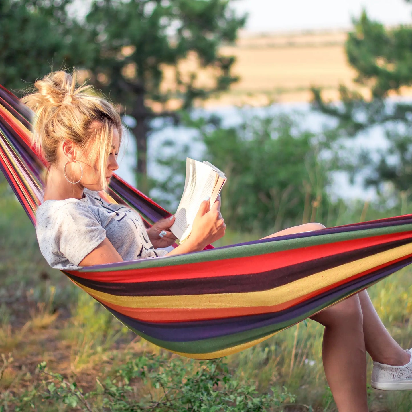 Classic Cotton Rainbow Hammock