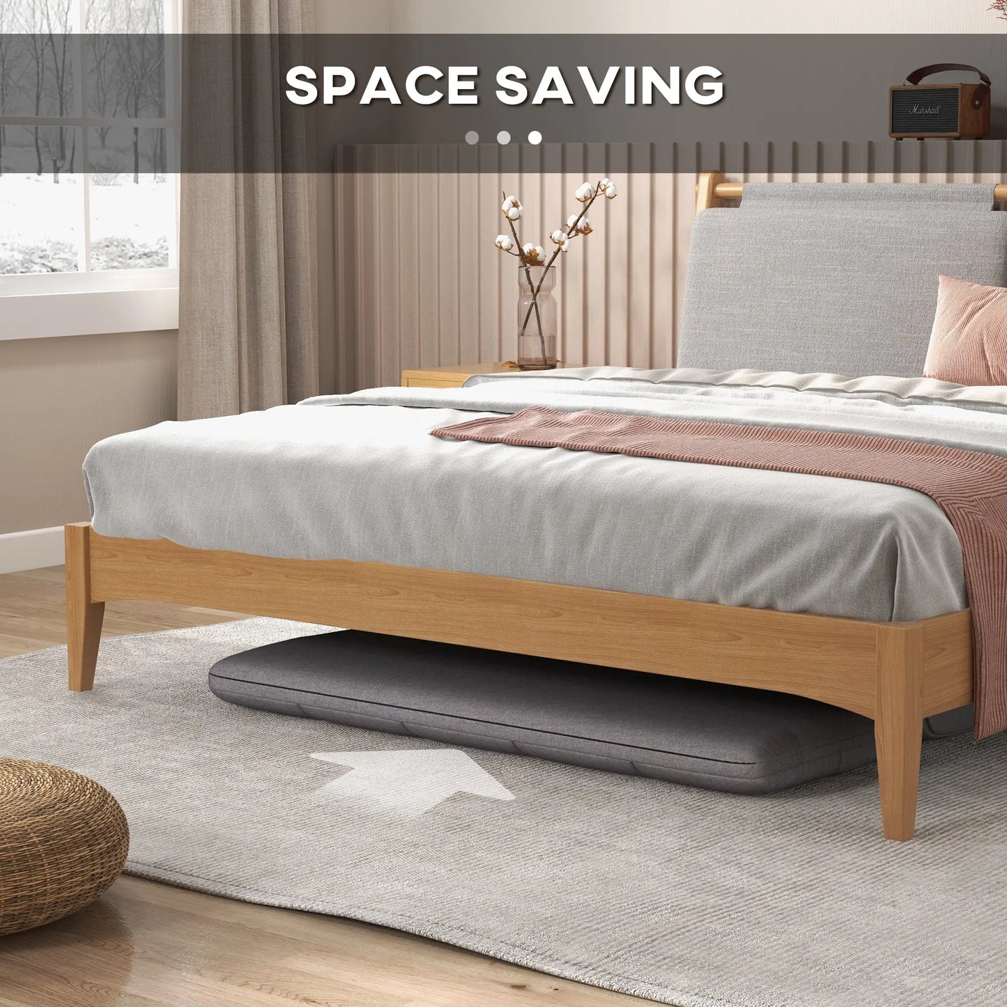 Light Grey Modern 51" Foldable 2-Seater Floor Sofa bed