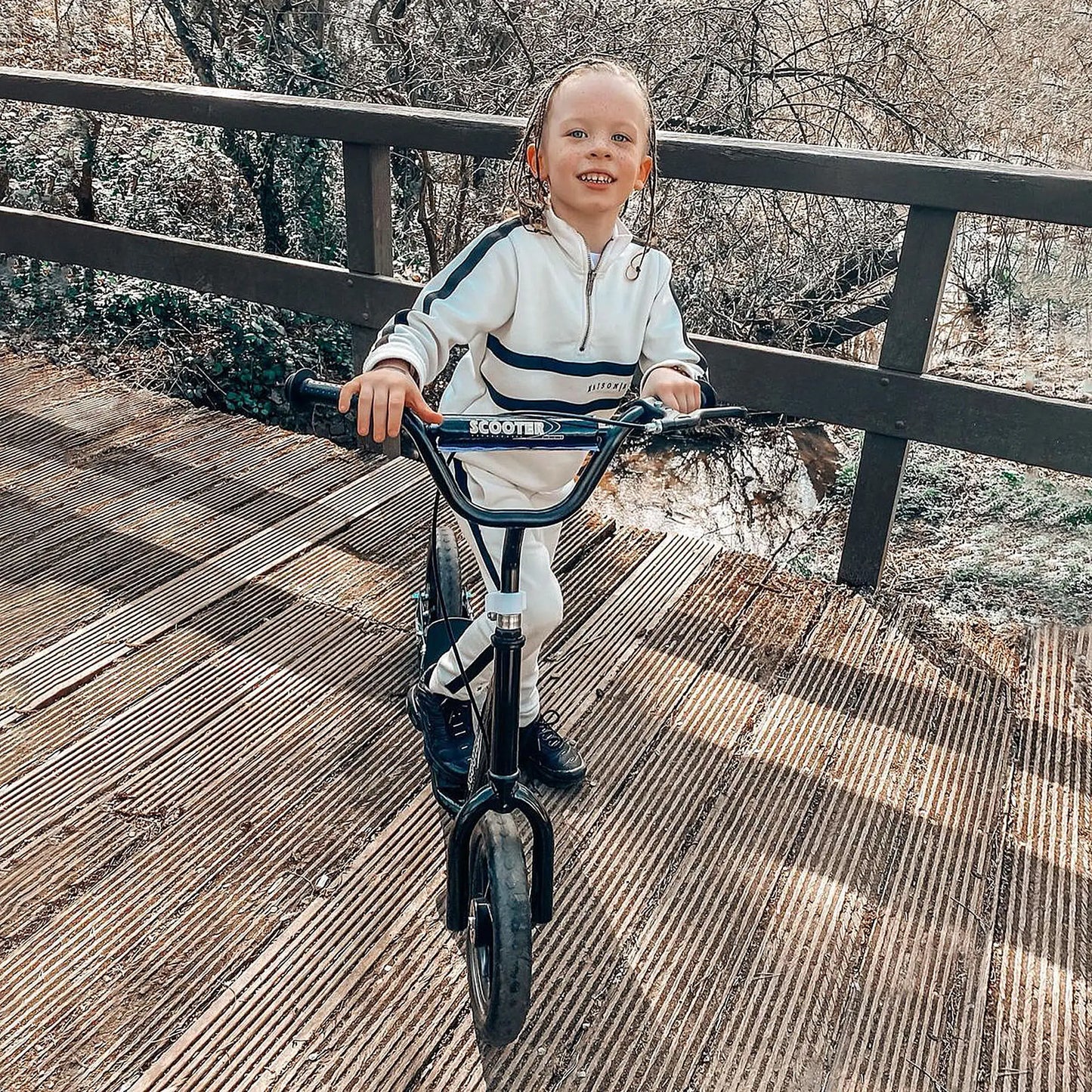 Adjustable Kids Kick Scooter with Kickstand - Black