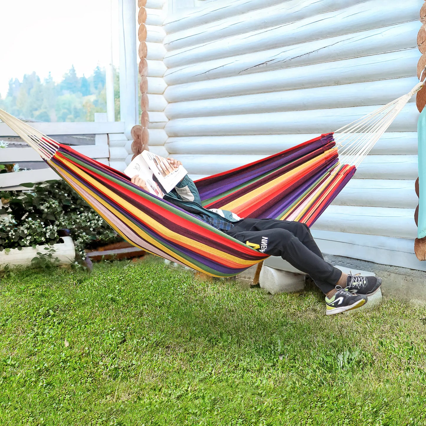 Classic Cotton Rainbow Hammock