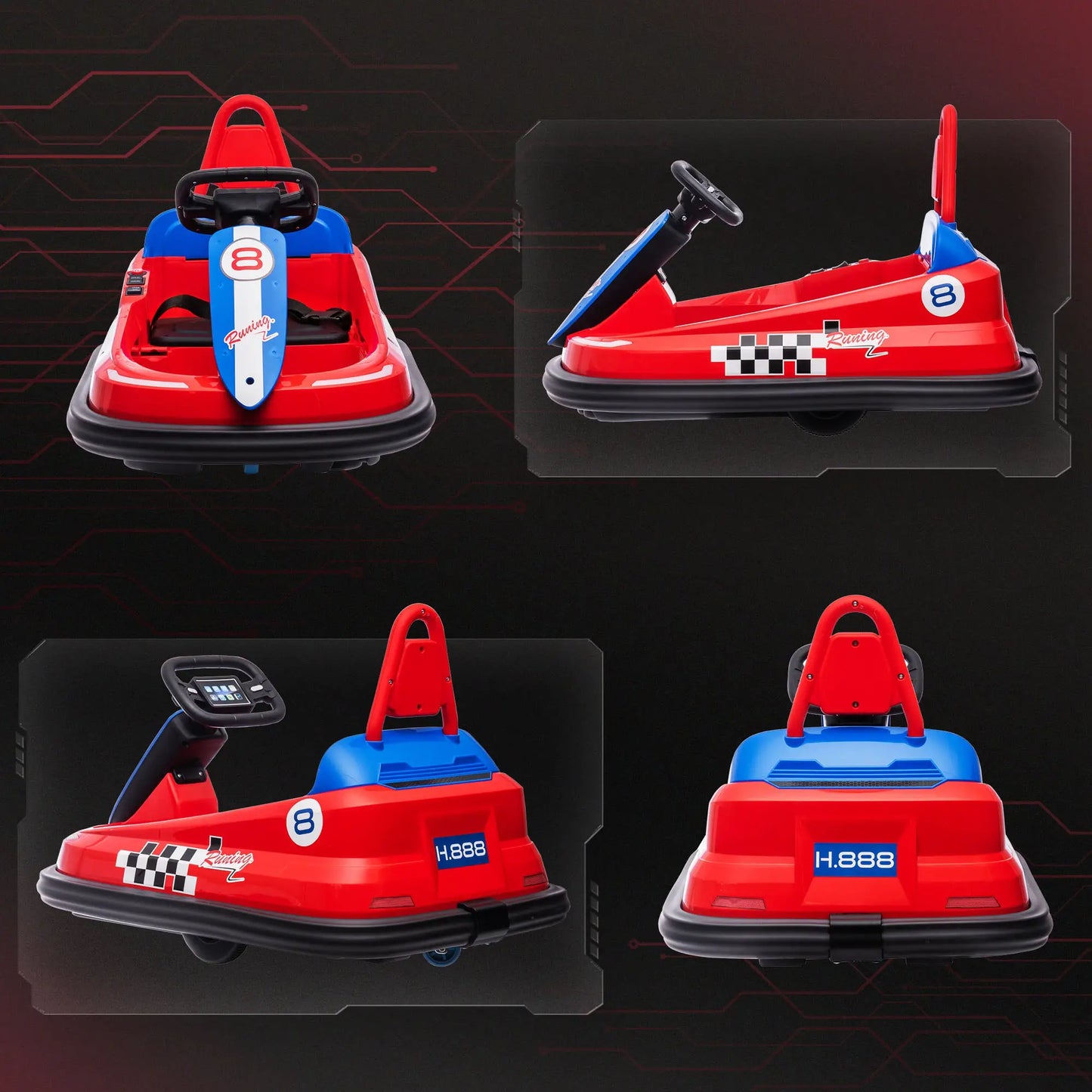 6V Battery Powered Electric Ride on Kids Bumper Car with 360° Rotation