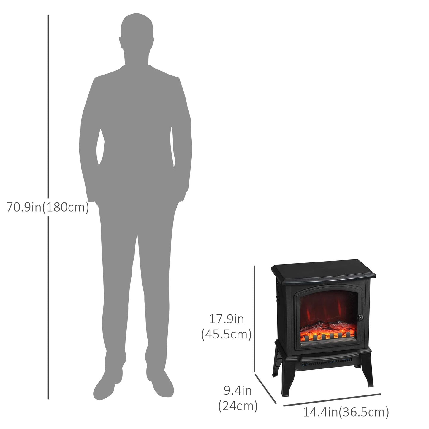 Freestanding Electric Fireplace Heater
