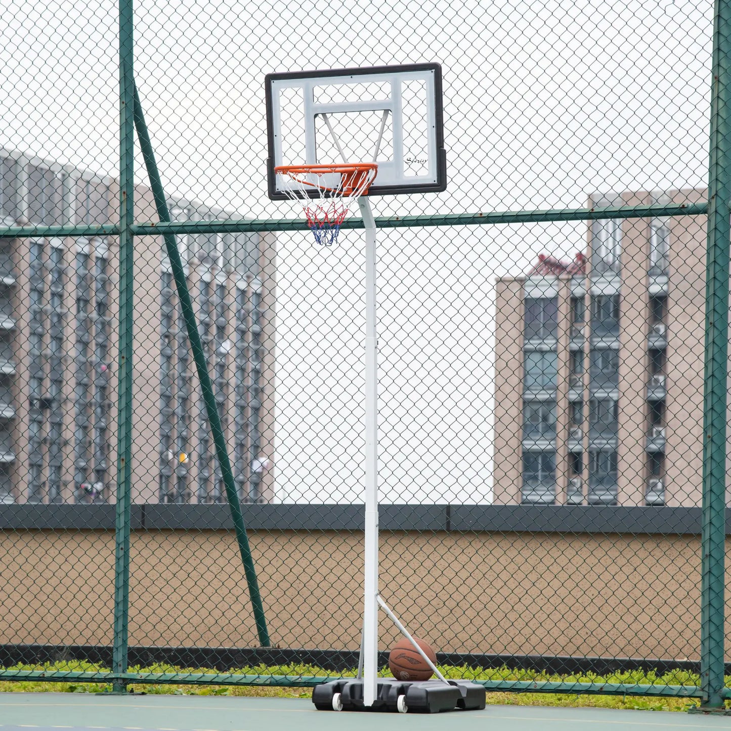 Classic Full Sized Adjustable Portable Basketball Net with Stand