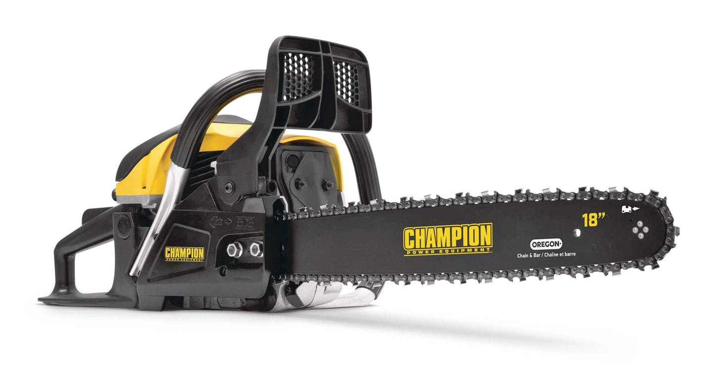 Champion Power Equipment 45cc 2-Cycle Engine Gas Chainsaw, Black/Yellow, 18-in