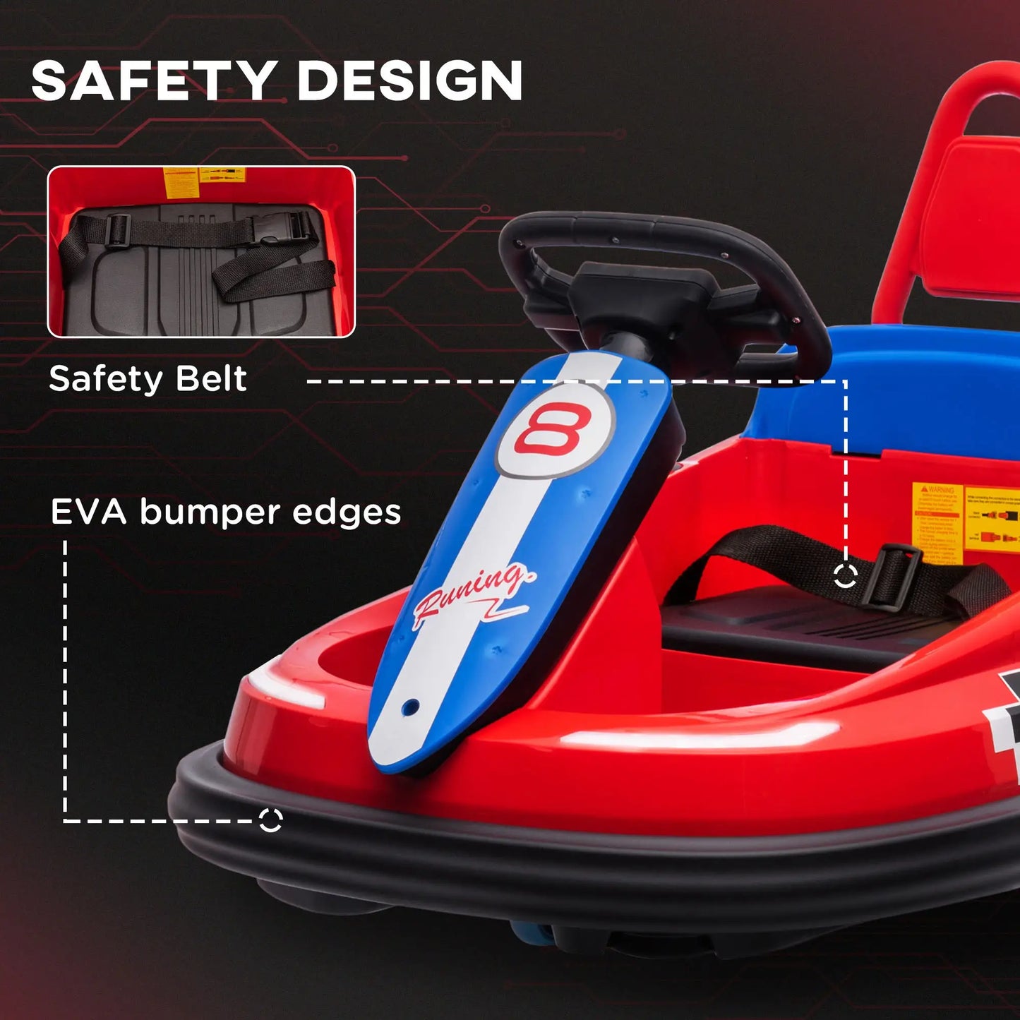 6V Battery Powered Electric Ride on Kids Bumper Car with 360° Rotation