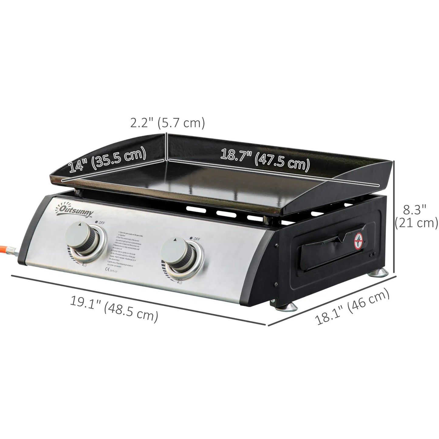 Portable Flat Table Top Propane Grill and Griddle