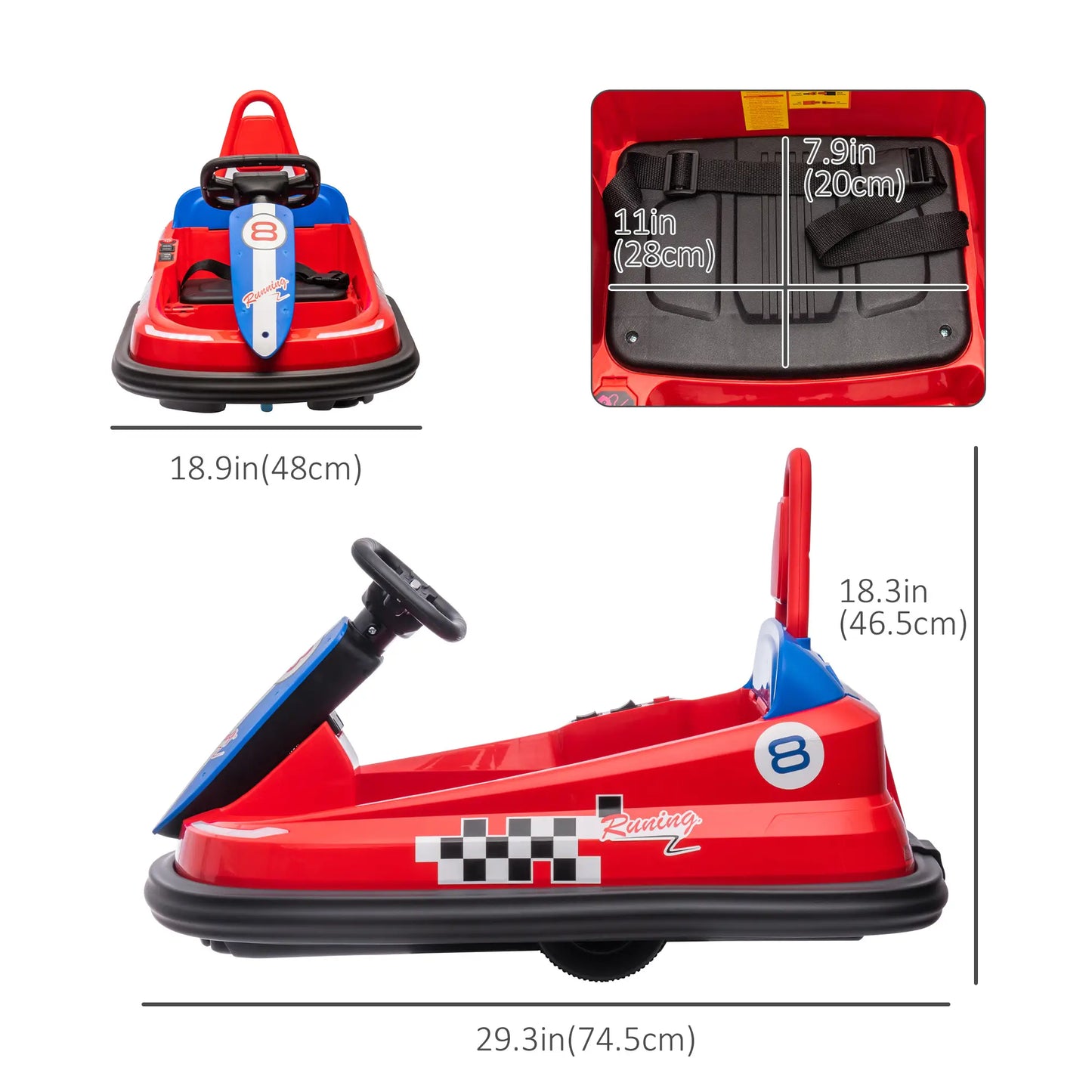 6V Battery Powered Electric Ride on Kids Bumper Car with 360° Rotation