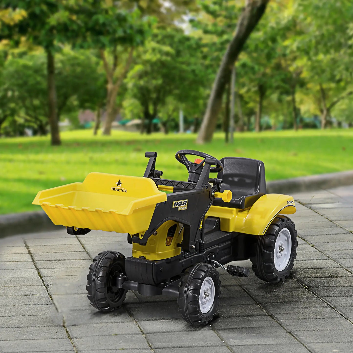 Ride on Pedal Excavator Tractor for Kids with Front Loader Digger
