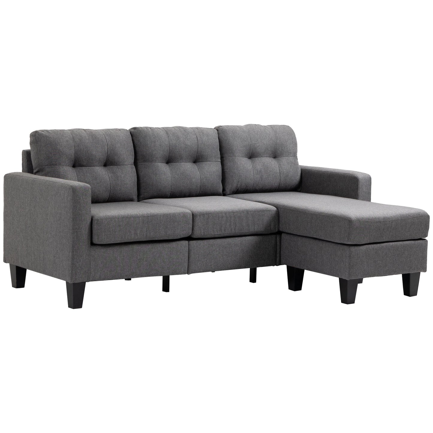 Modern L-Shaped Sectional Sofa with Chaise Lounge | Light Grey