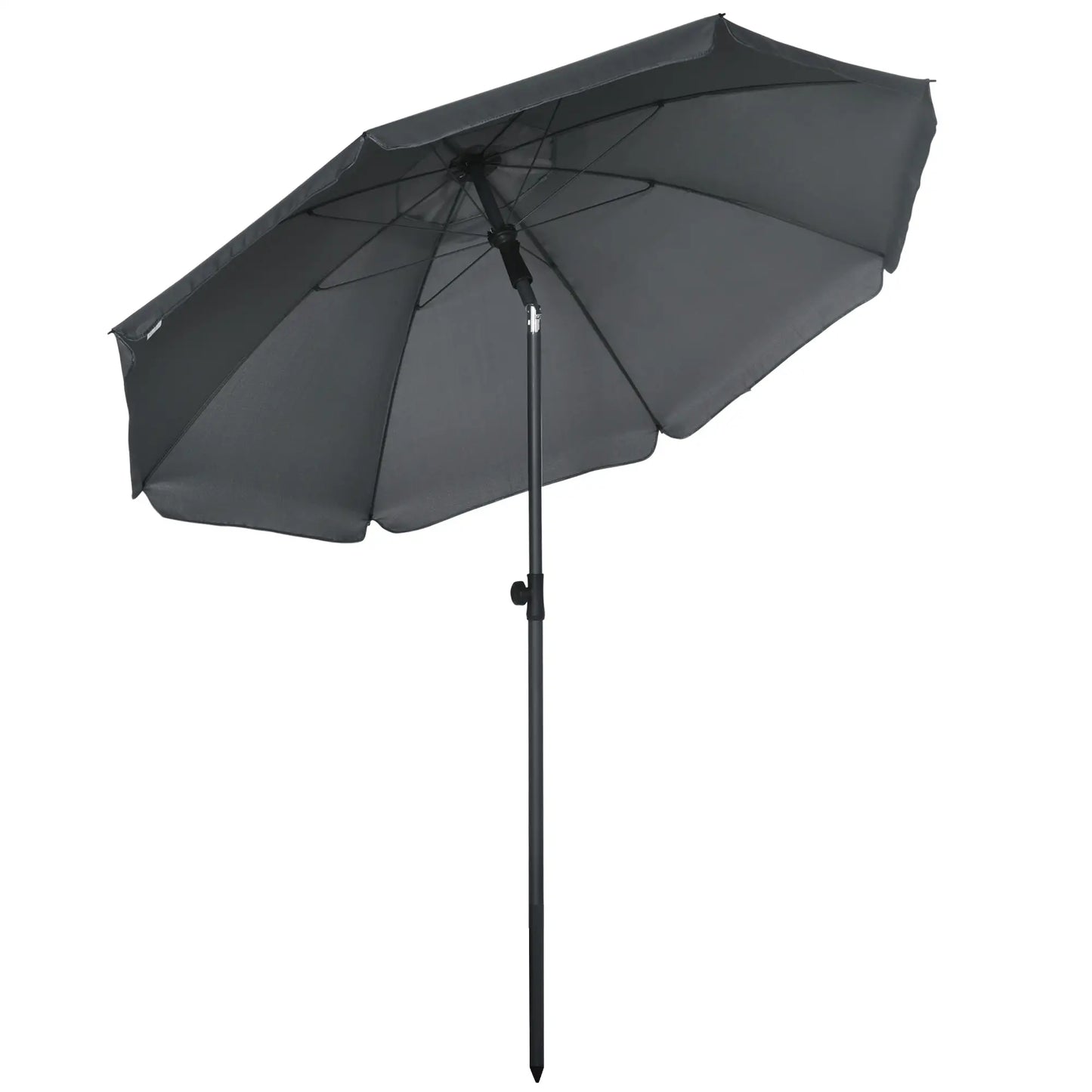 6ft Dark Grey Adjustable Outdoor Patio Umbrella and Parasol