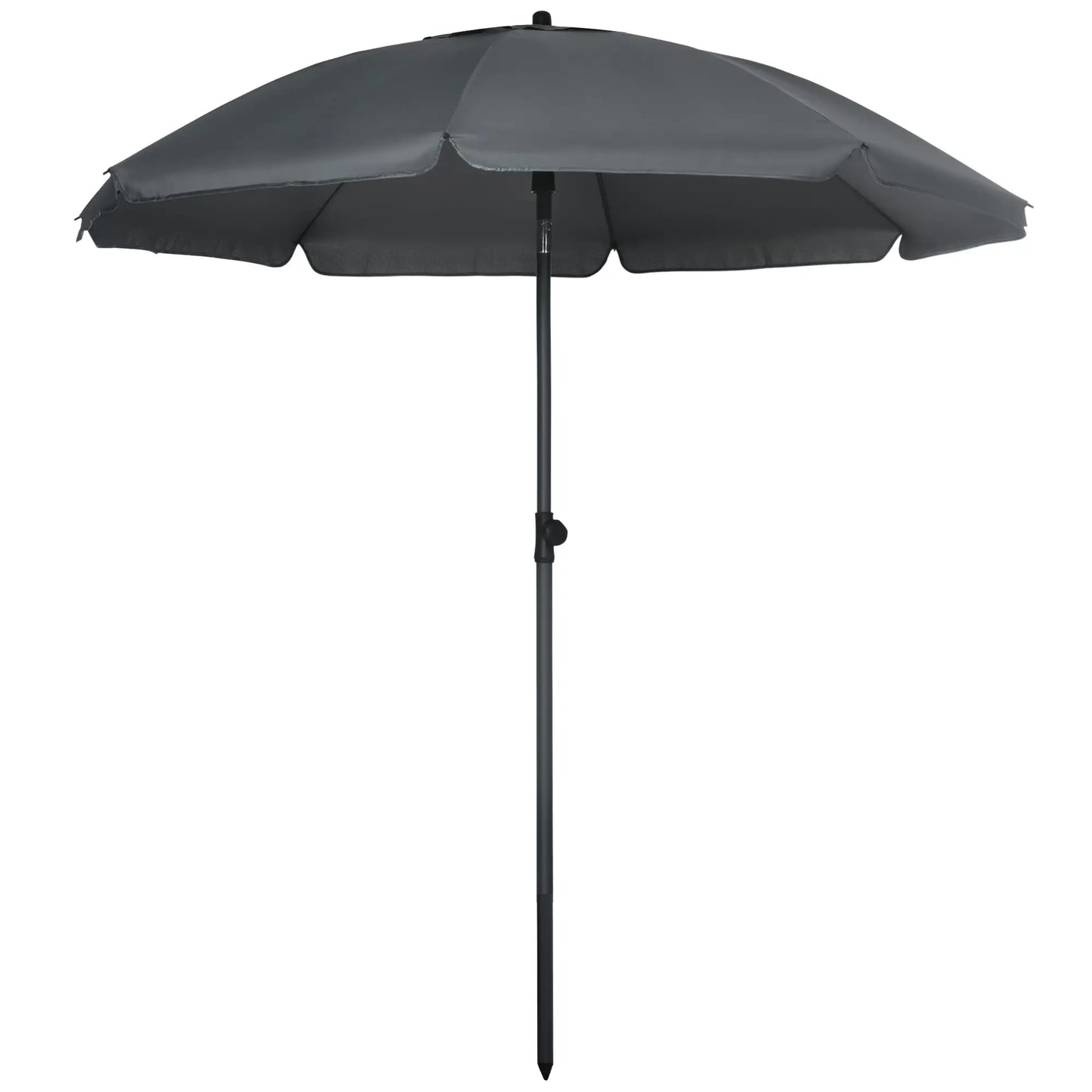 6ft Dark Grey Adjustable Outdoor Patio Umbrella and Parasol