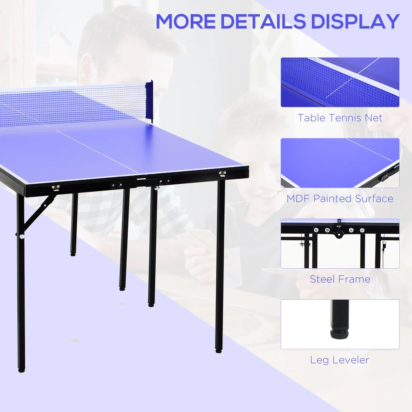Classic Portable Adjustable Ping Pong Table and Table Tennis Set