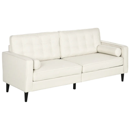 Mid-Century 2-Seater Sofa | Pearl White