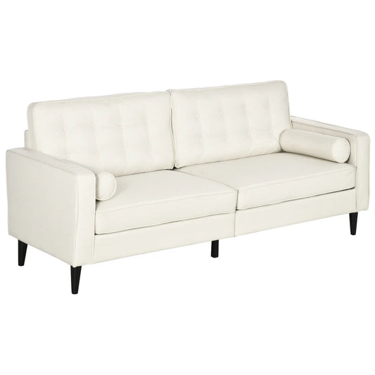 Mid-Century 2-Seater Sofa | Pearl White