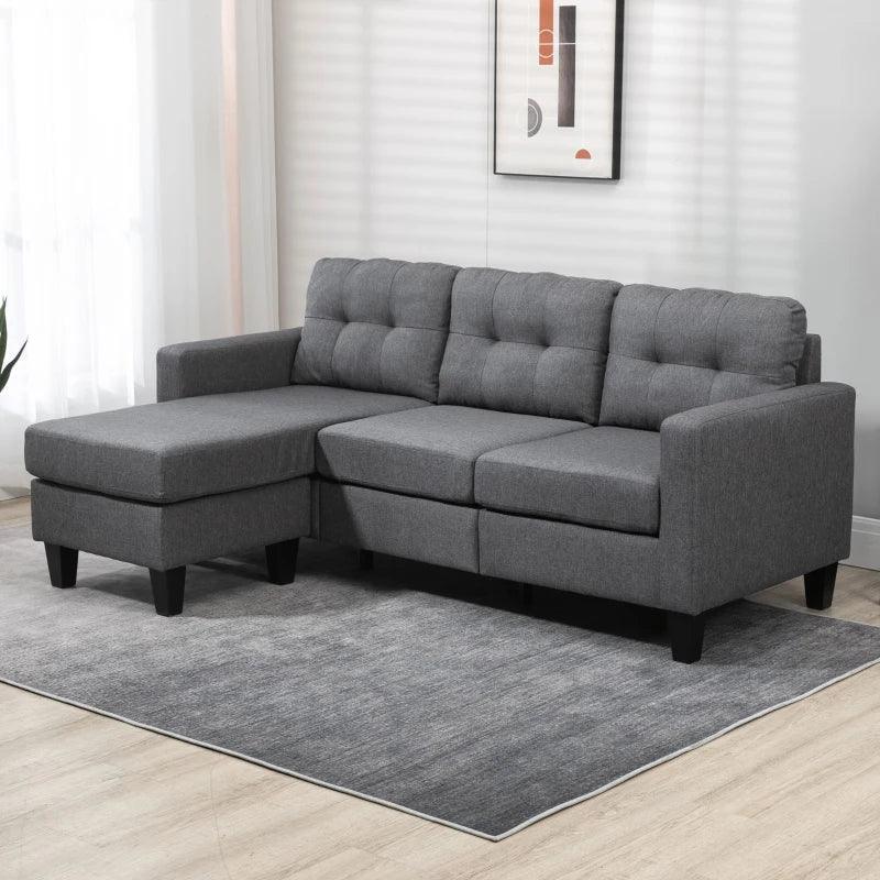 Modern L-Shaped Sectional Sofa with Chaise Lounge | Light Grey - Toronto Liquidation Warehouse