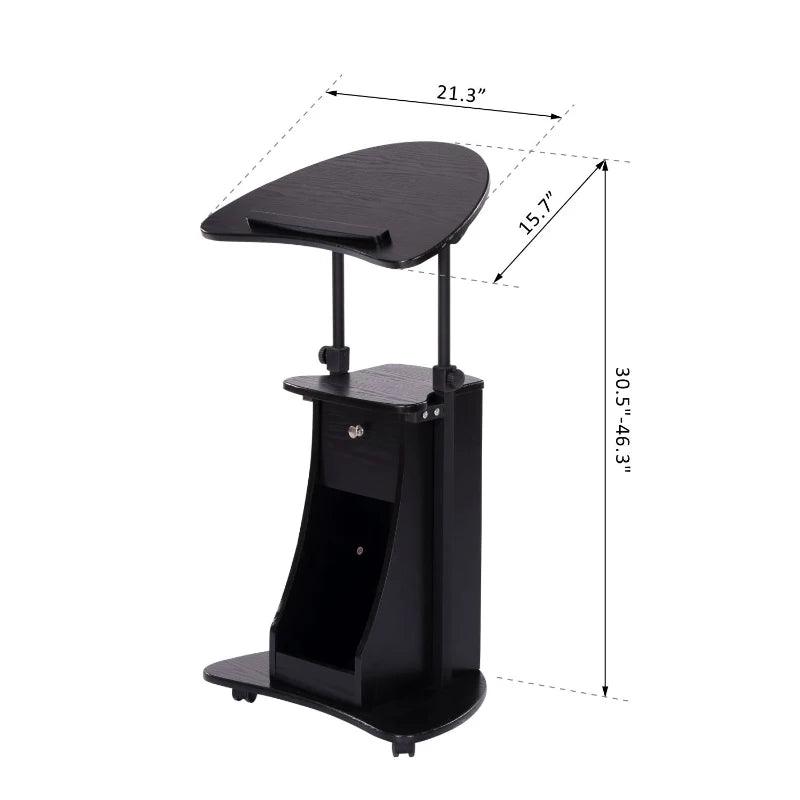 Adjustable Mobile Lectern with Wheels (Black) - Toronto Liquidation Warehouse