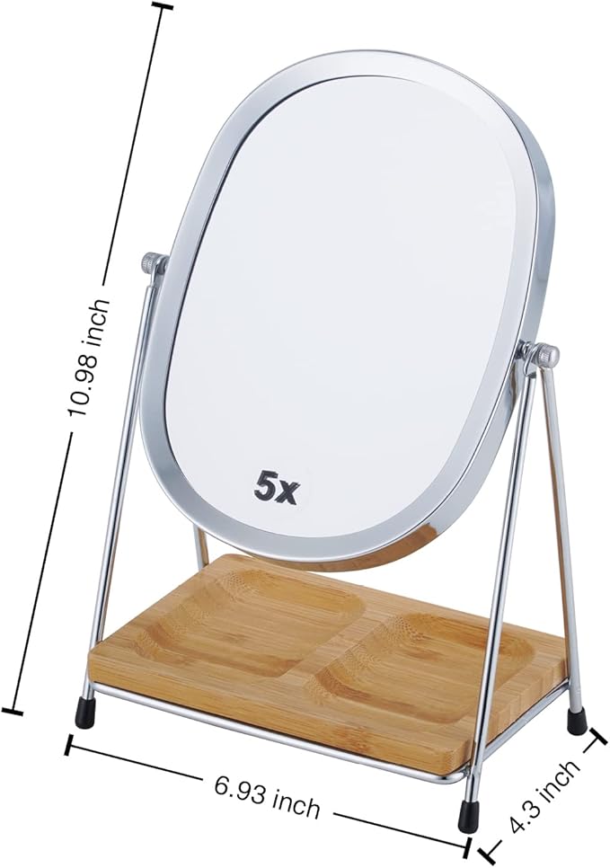 JOYOEIKON Classic Double Sided Makeup Mirror (Silver)