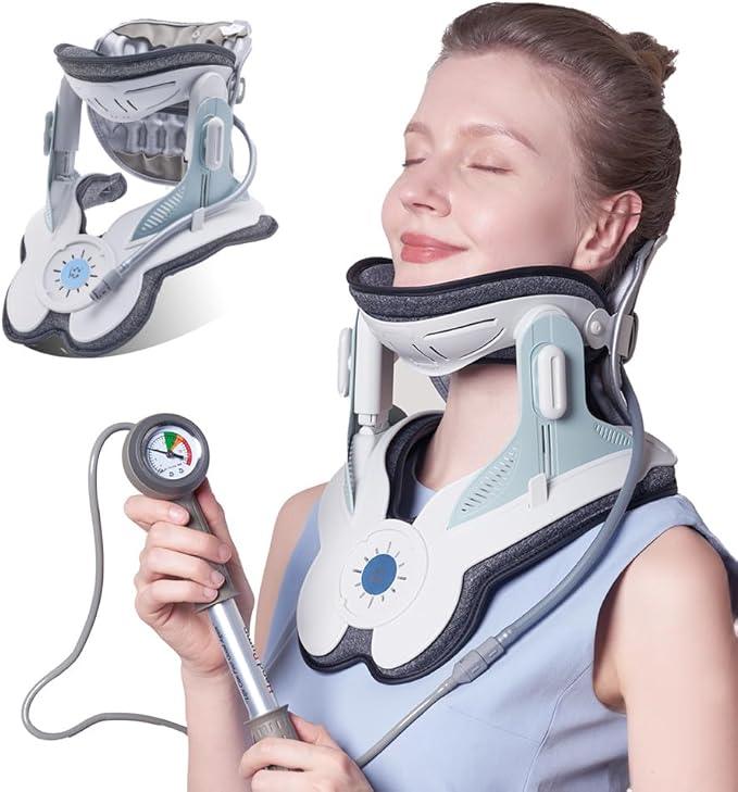 Neck Brace Cervical Neck Traction Device, Air Pump with 3 Power Traction - Toronto Liquidation Warehouse