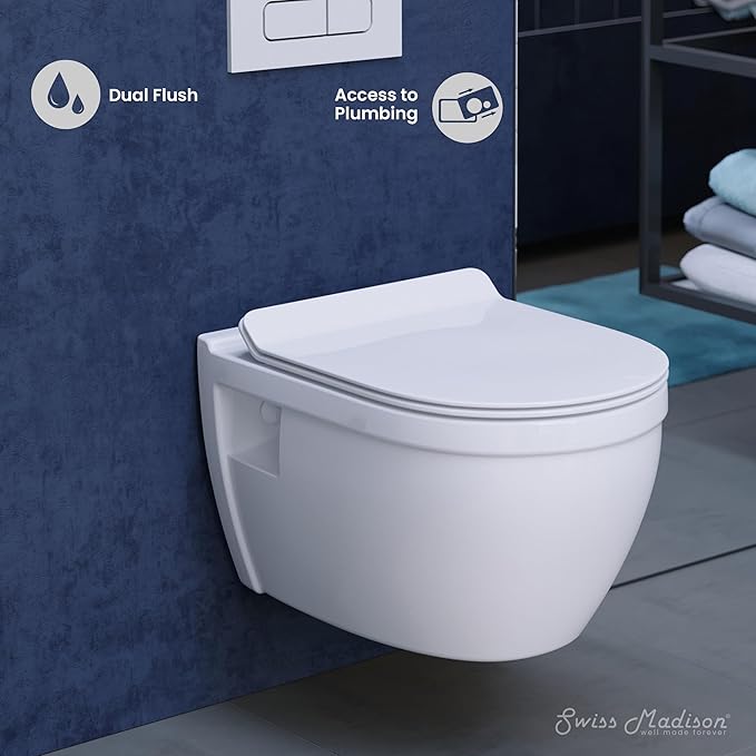 Swiss Madison Well Made Forever Ivy SM-WT450 Wall Hung Toilet - Matte White