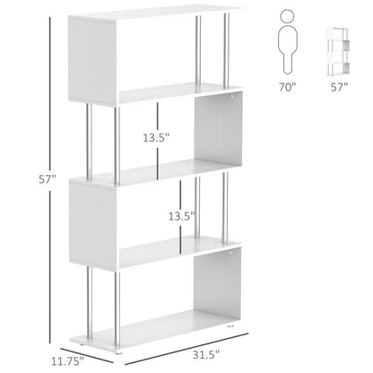 Modern 6-Shelf S-Shaped Bookshelf - Toronto Liquidation Warehouse