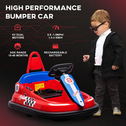 6V Battery Powered Electric Ride on Kids Bumper Car with 360° Rotation