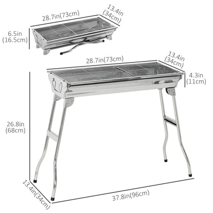 Stainless Steel Portable Charcoal Barbecue Grill
