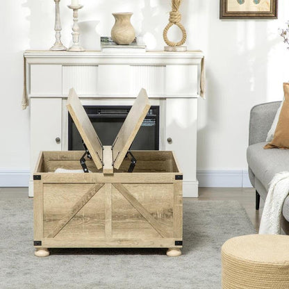 Classic Farmhouse Trunk Coffee Table - Light Brown - Toronto Liquidation Warehouse