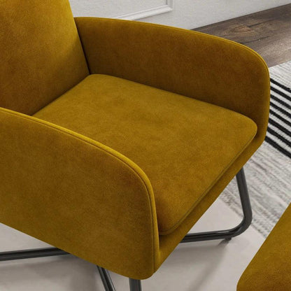 Contemporary Accent Chair and Ottoman | Golden Yellow - Toronto Liquidation Warehouse