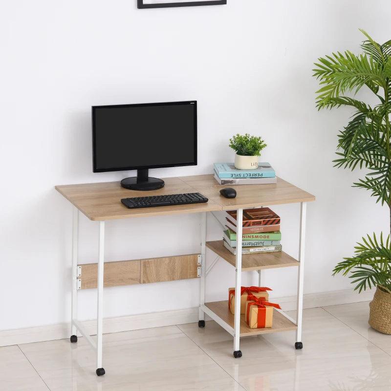 Compact Folding Computer and Office Desk (White) - Toronto Liquidation Warehouse