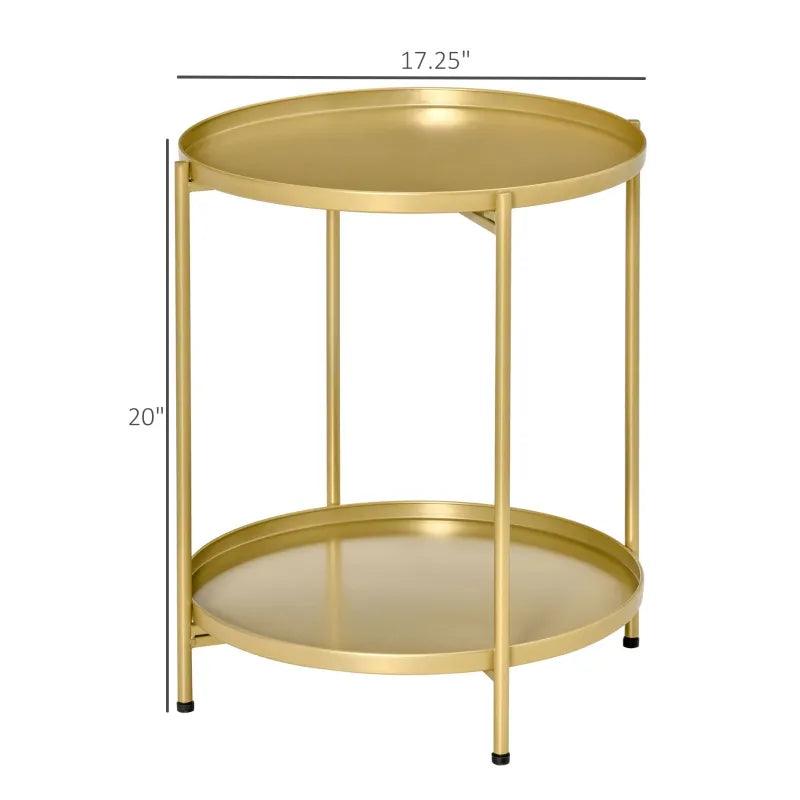 Contemporary Round Side Table - Gold - Toronto Liquidation Warehouse