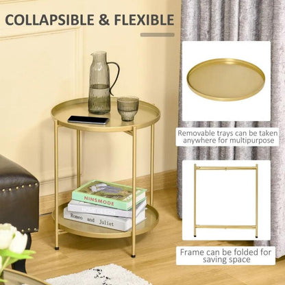 Contemporary Round Side Table - Gold - Toronto Liquidation Warehouse