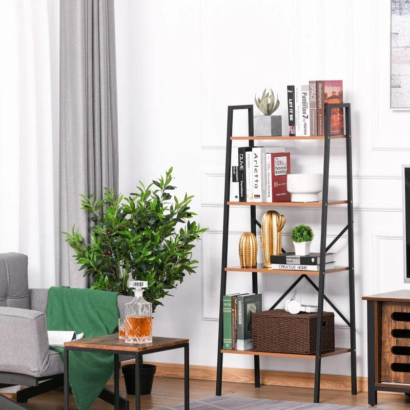 Industrial Ladder Bookshelf | Brown - Toronto Liquidation Warehouse