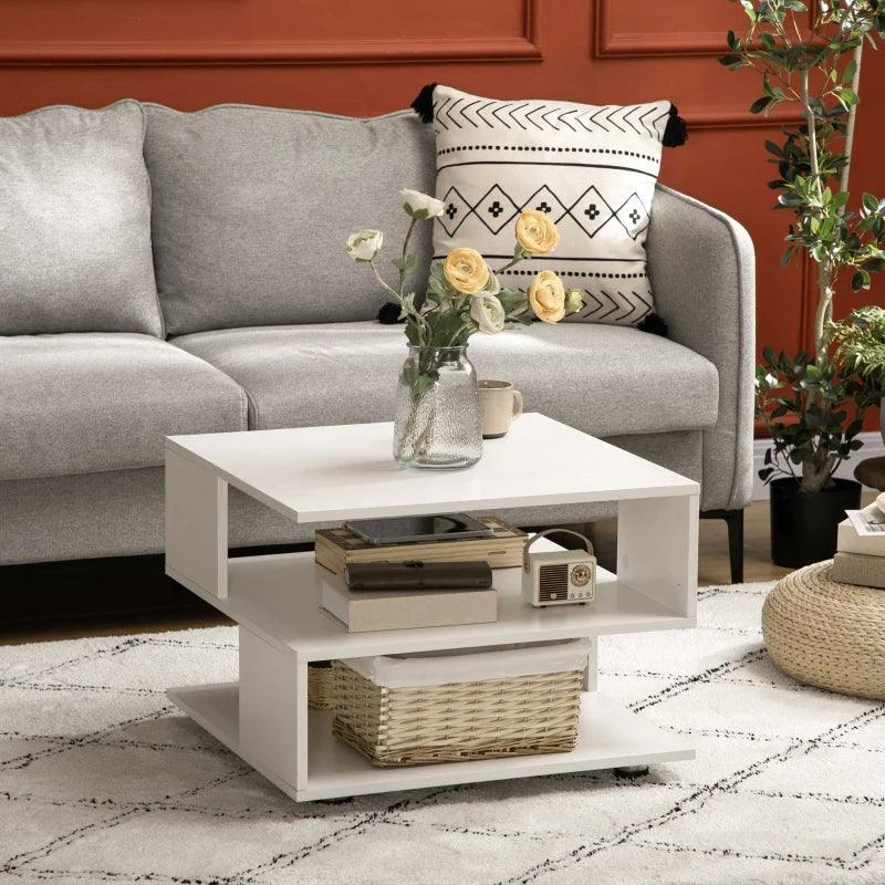 Modern C-Shaped Coffee Table - White - Toronto Liquidation Warehouse