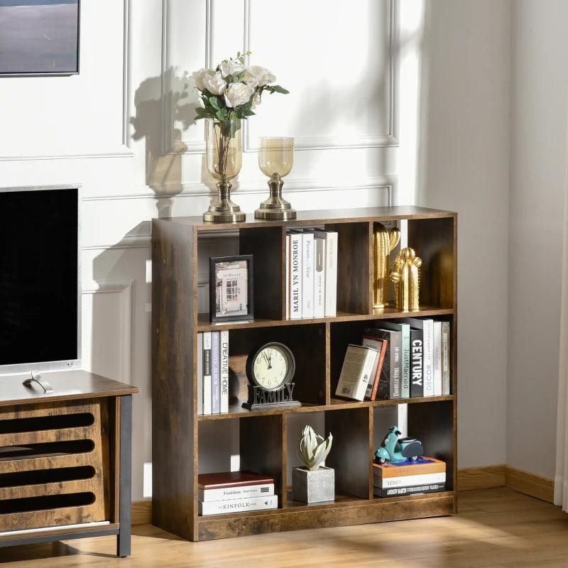 Rustic Square Bookshelf | Brown - Toronto Liquidation Warehouse