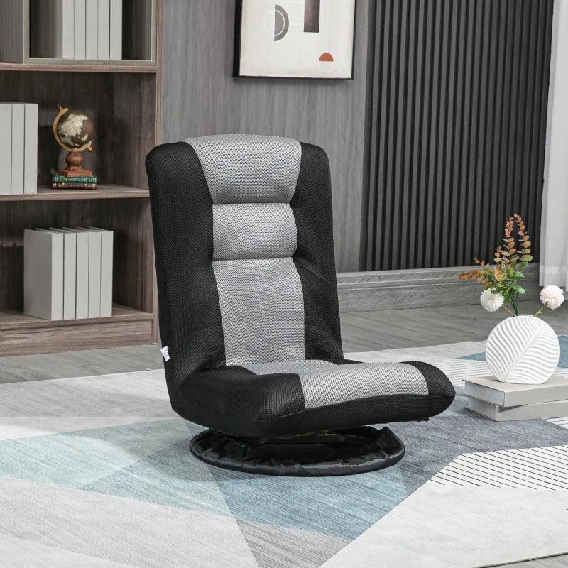 Folding Floor Mesh Gaming Chair | Space Grey - Toronto Liquidation Warehouse