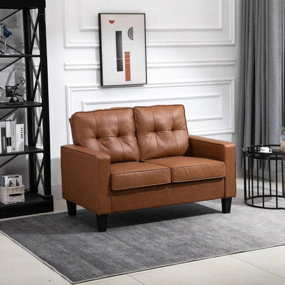 Executive Faux Leather Loveseat | Chestnut Brown - Toronto Liquidation Warehouse