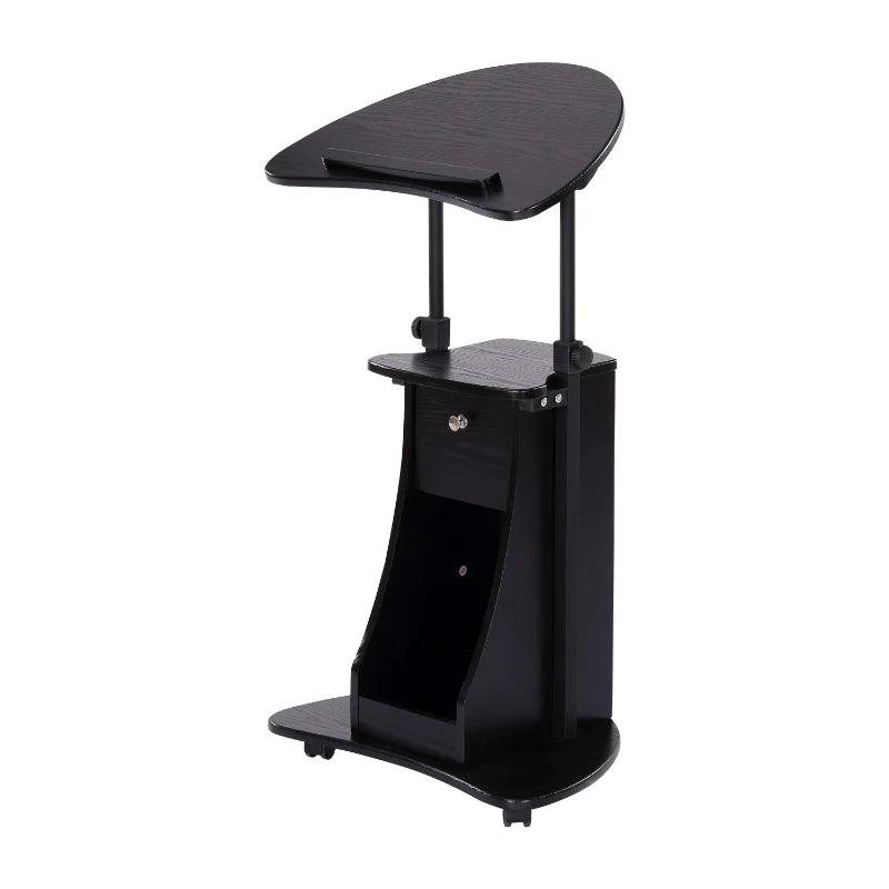 Adjustable Mobile Lectern with Wheels (Black) - Toronto Liquidation Warehouse