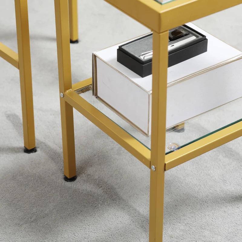 Contemporary Square Nesting Tables - Gold - Toronto Liquidation Warehouse