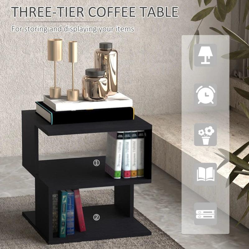 Modern S-Shaped Side Table - Black - Toronto Liquidation Warehouse