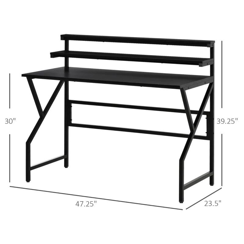 Compact Carbon Style Computer and Office Desk (Black) - Toronto Liquidation Warehouse