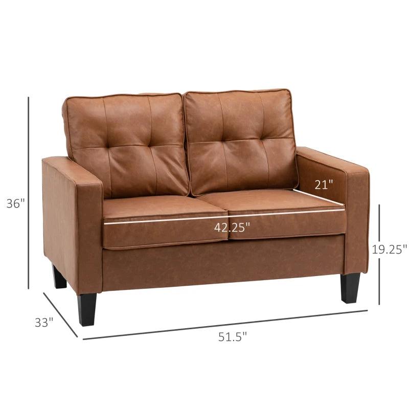 Executive Faux Leather Loveseat | Chestnut Brown - Toronto Liquidation Warehouse