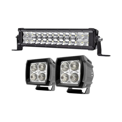 Evergear Off-Road Dual Row LED Light Bar & Spotlight Combo Kit