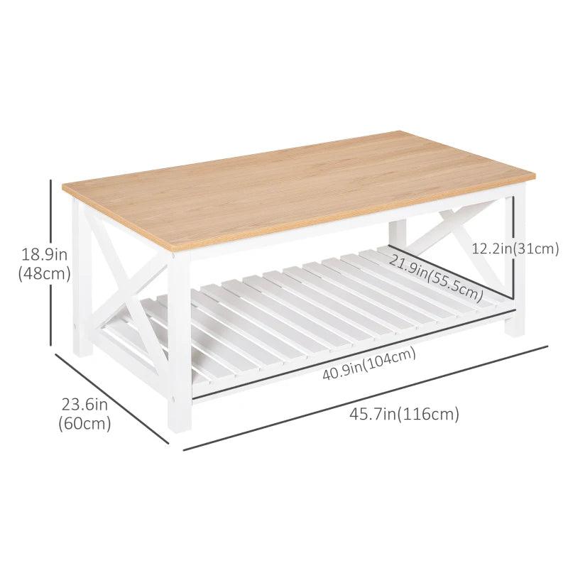 Classic Farmhouse Coffee Table - White - Toronto Liquidation Warehouse