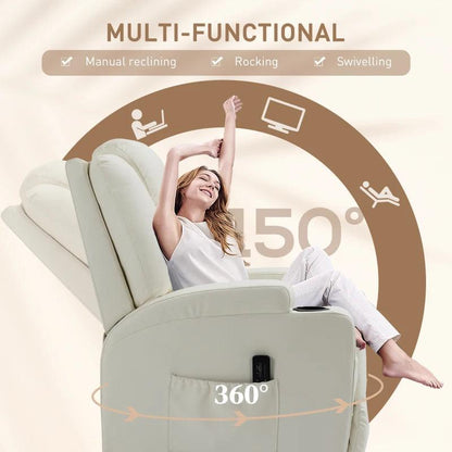 Executive Faux Leather Massage Recliner | Snow White - Toronto Liquidation Warehouse