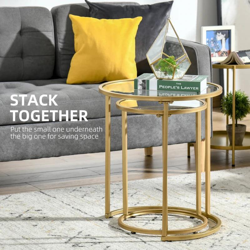 Modern Glass Round Nesting Tables - Toronto Liquidation Warehouse